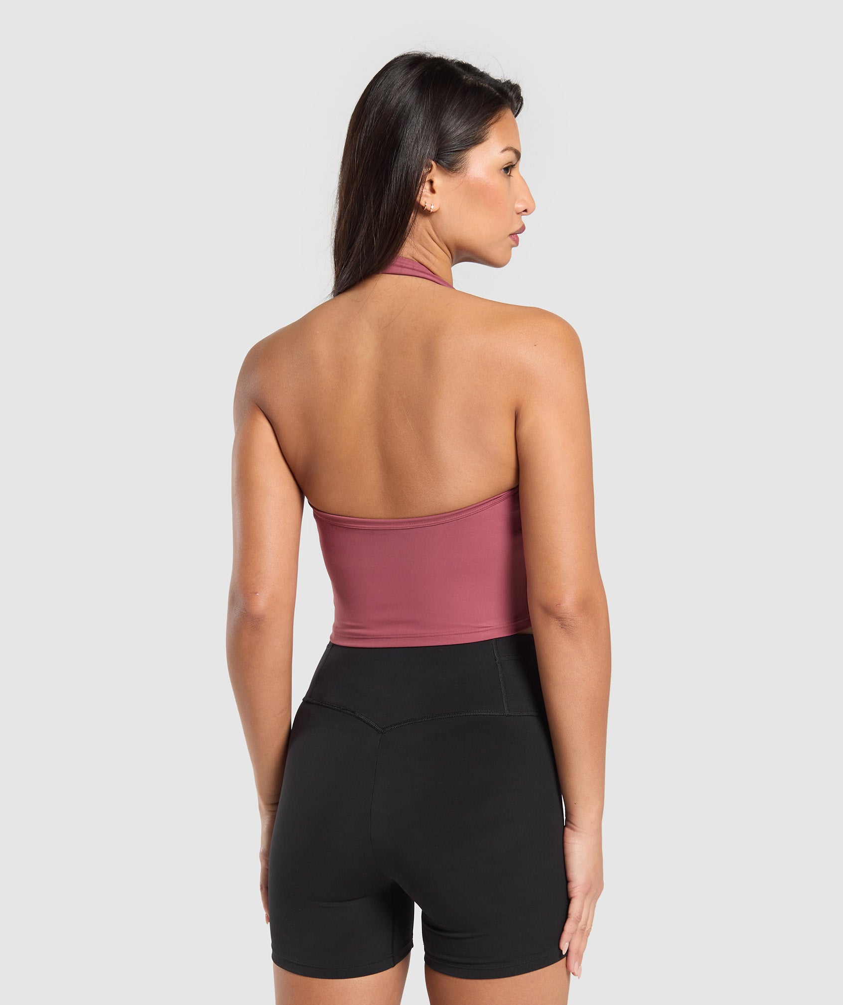 Halter Neck Cami with Shelf Washed Berry Pink