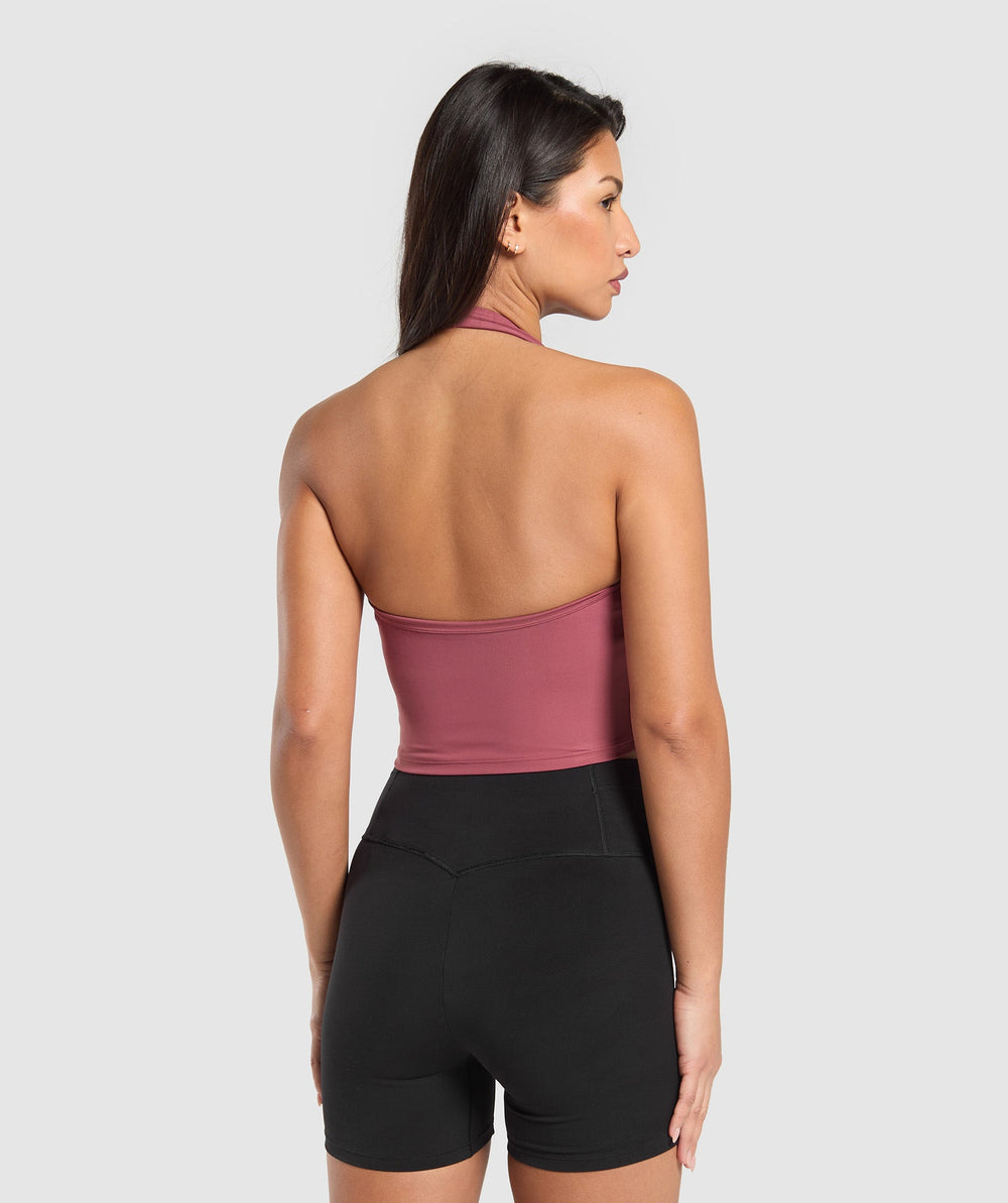 Halter Neck Cami with Shelf Washed Berry Pink