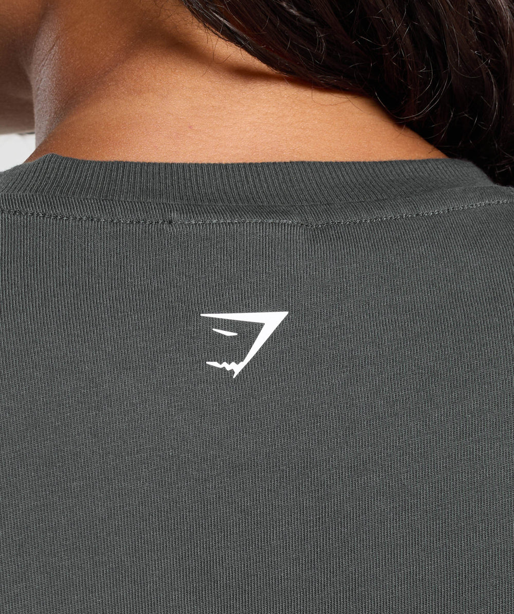 Gains Washed Heavyweight Cotton T-Shirt Asphalt Grey/Black