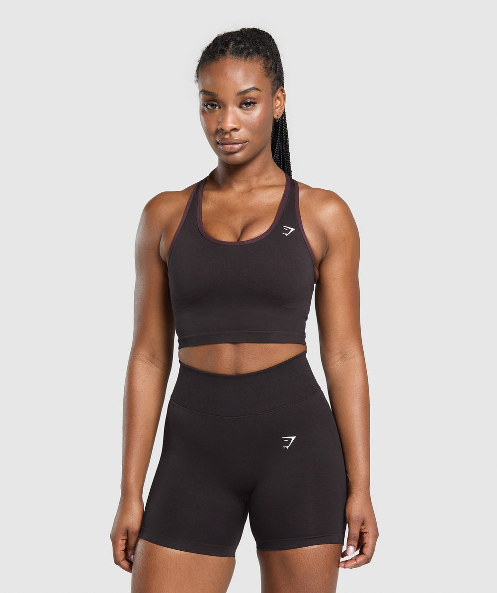 Lift Seamless Midi Tank With Shelf Depth Purple/Black Marl