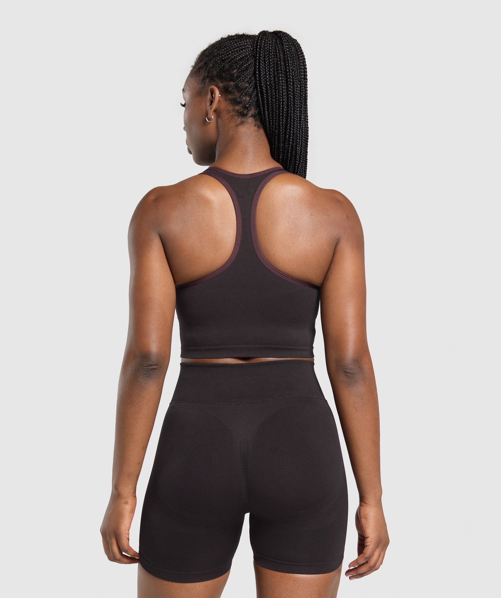 Lift Seamless Midi Tank With Shelf Depth Purple/Black Marl