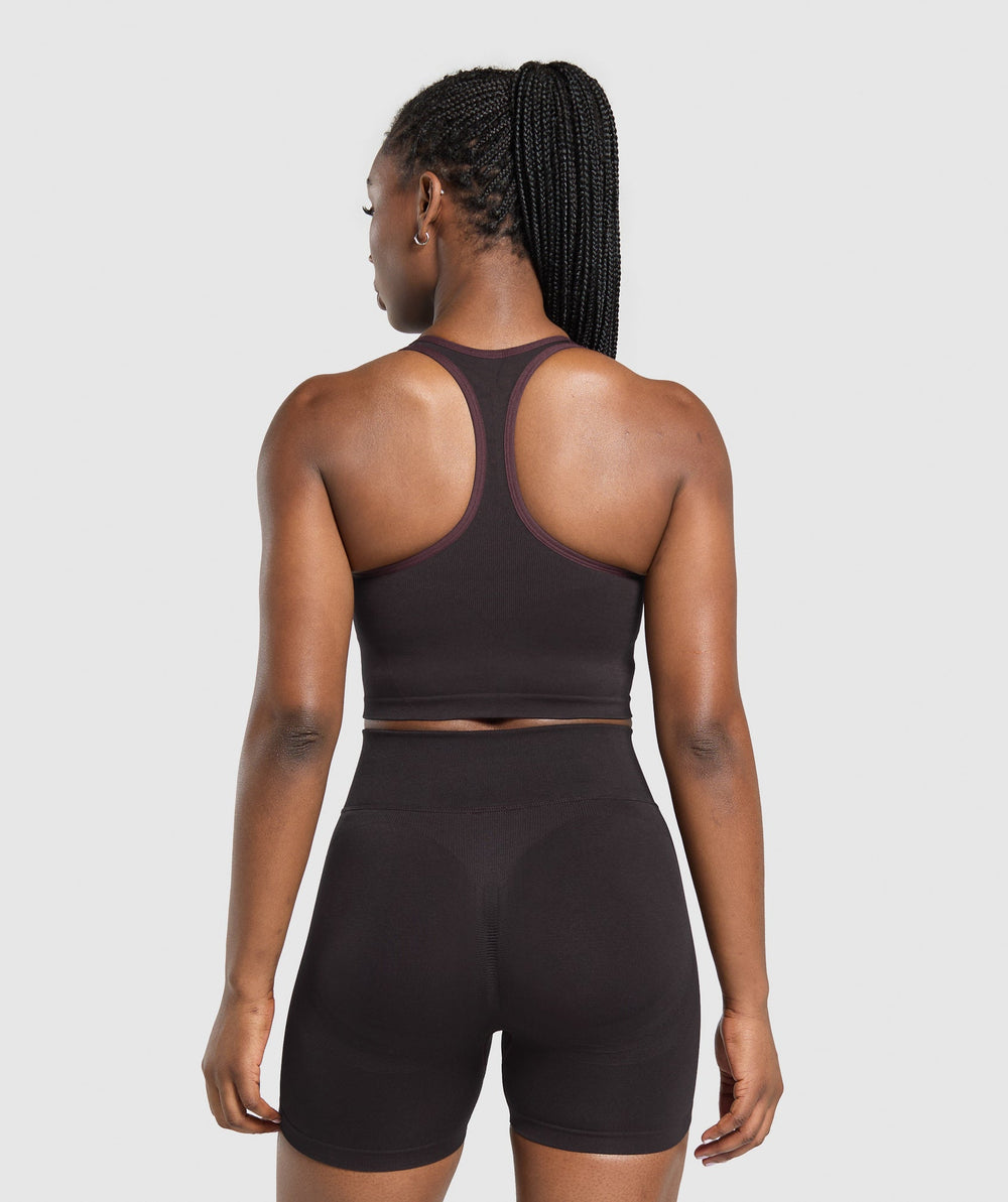 Lift Seamless Midi Tank With Shelf Depth Purple/Black Marl