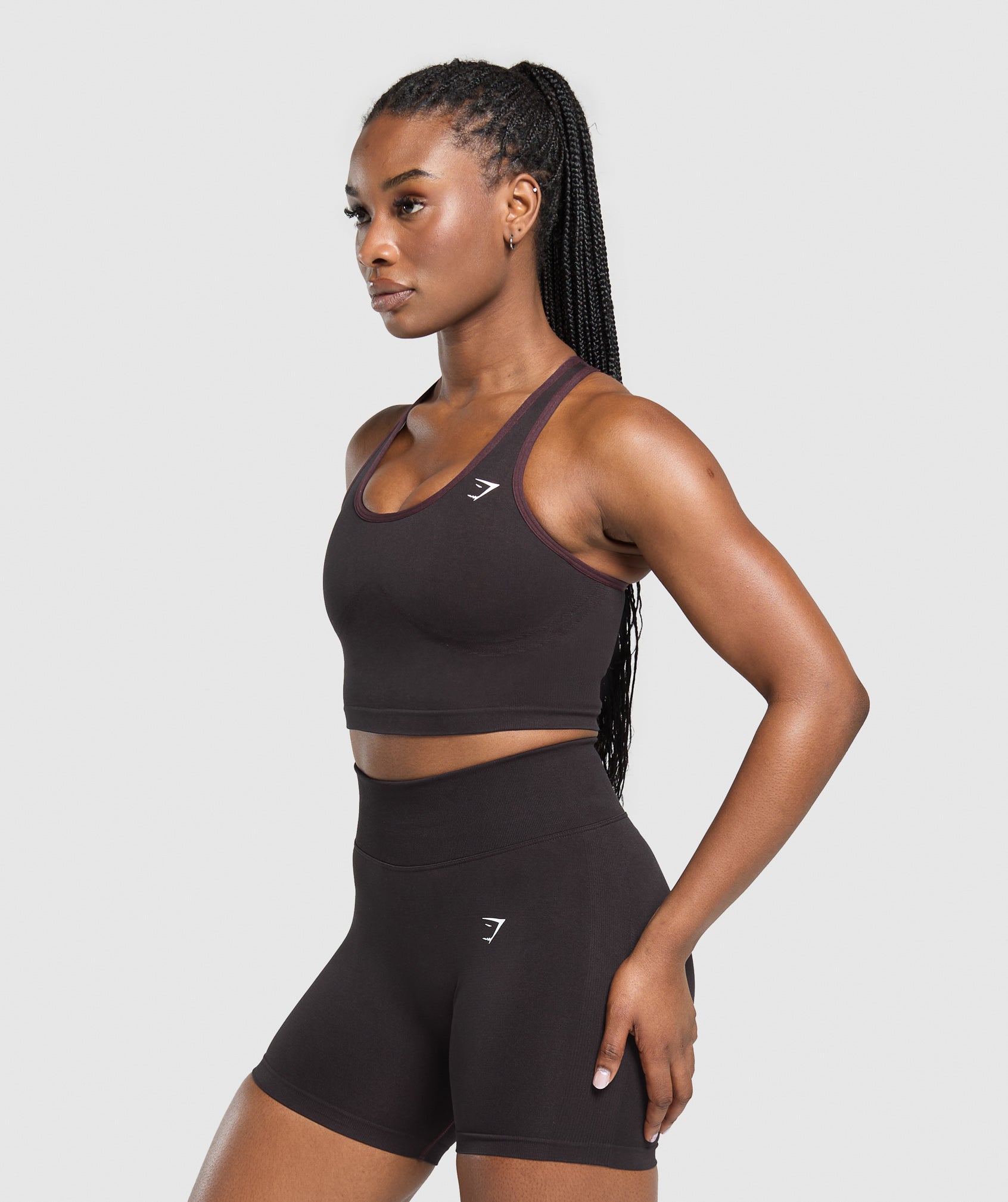 Lift Seamless Midi Tank With Shelf Depth Purple/Black Marl