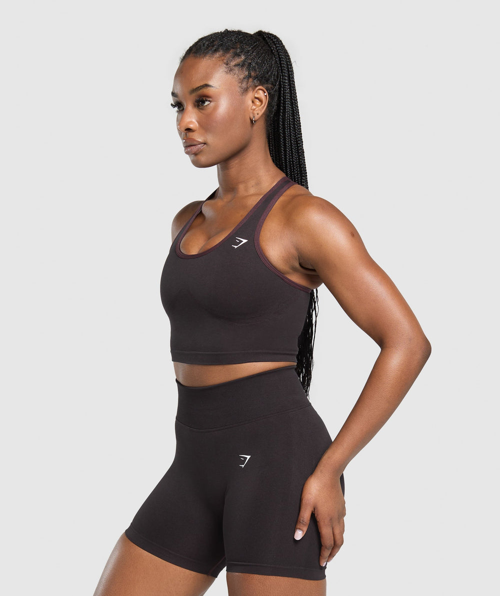 Lift Seamless Midi Tank With Shelf Depth Purple/Black Marl