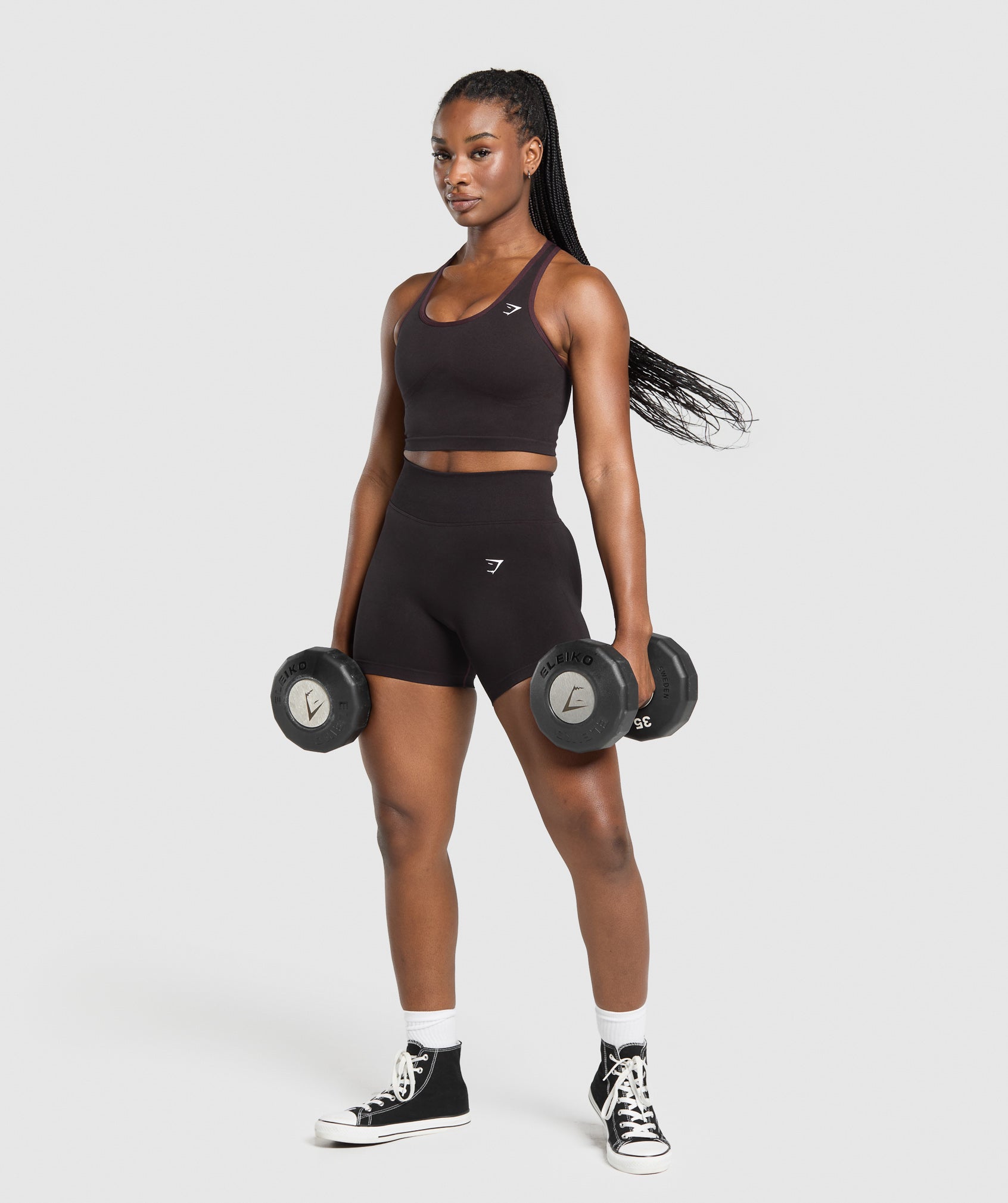 Lift Seamless Midi Tank With Shelf Depth Purple/Black Marl