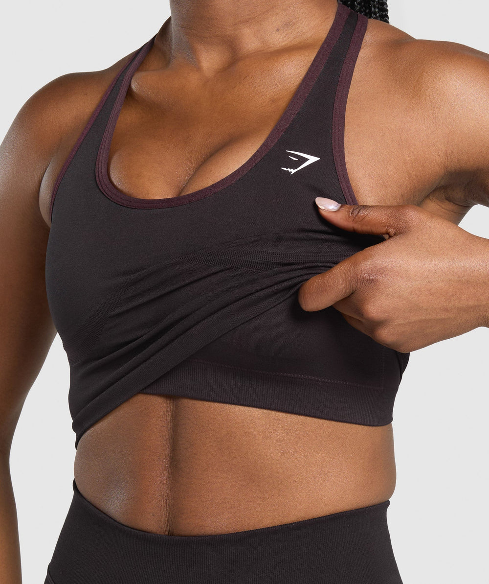 Lift Seamless Midi Tank With Shelf Depth Purple/Black Marl