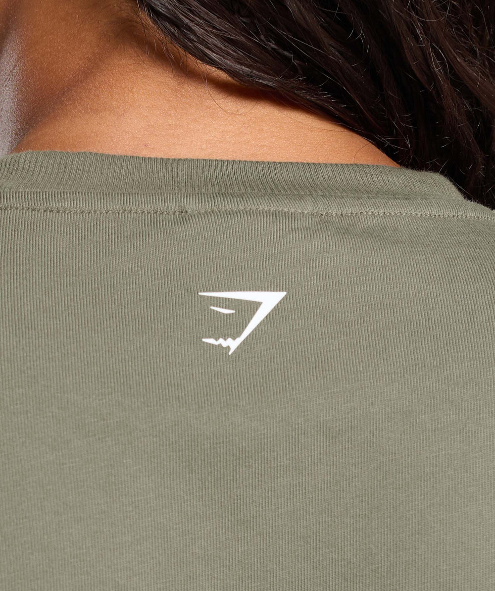 Gains Washed Heavyweight Cotton T-Shirt Base Green/Strength Green