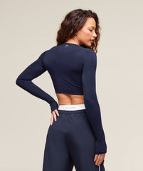 Vital Crop Top Heavy Blue Marl