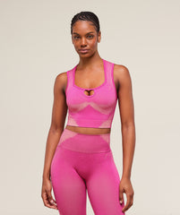 Diffuse Seamless Cropped Tank Winning Pink/Refresh Yellow