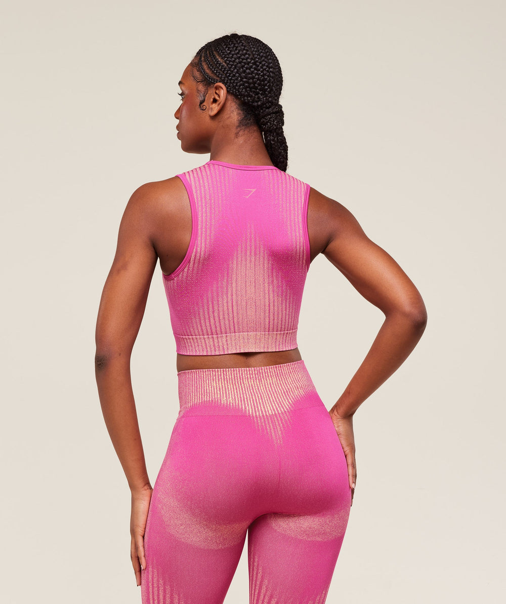 Diffuse Seamless Cropped Tank Winning Pink/Refresh Yellow