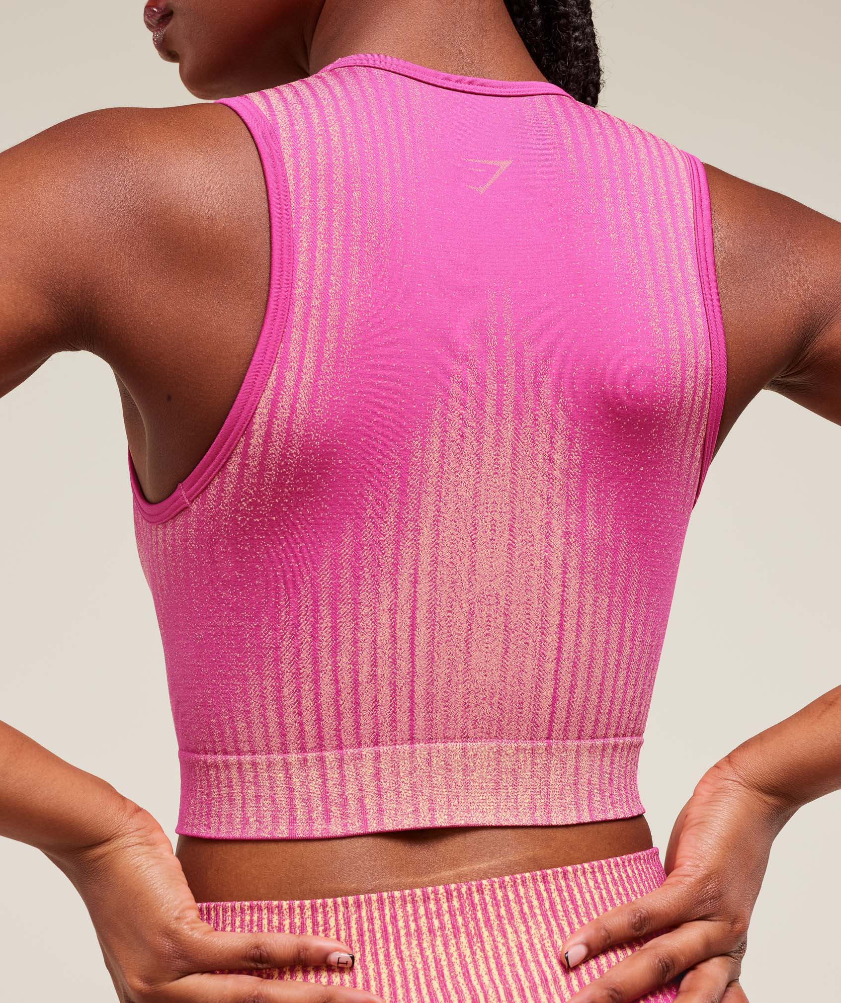 Diffuse Seamless Cropped Tank Winning Pink/Refresh Yellow