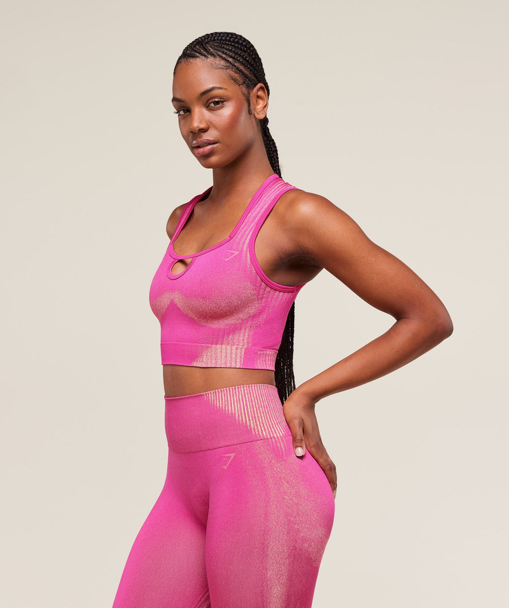 Diffuse Seamless Cropped Tank Winning Pink/Refresh Yellow