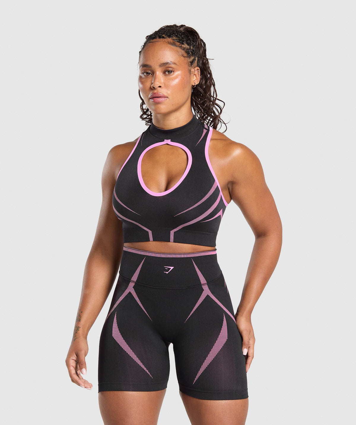Apex Lift Seamless Crop Top Darkest Purple/Sour Pink
