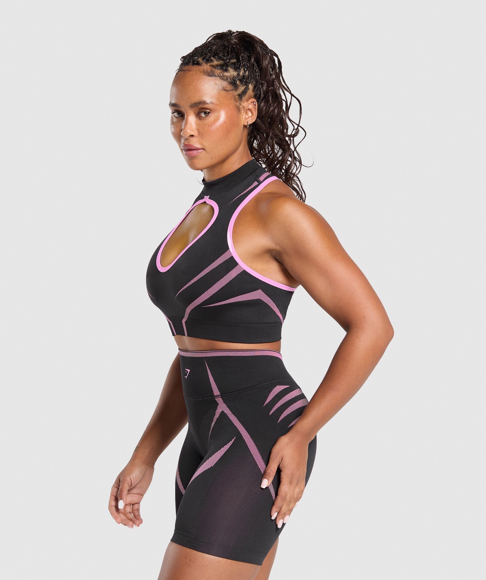 Apex Lift Seamless Crop Top Darkest Purple/Sour Pink