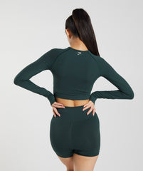 Vital Crop Top Woodland Green Marl