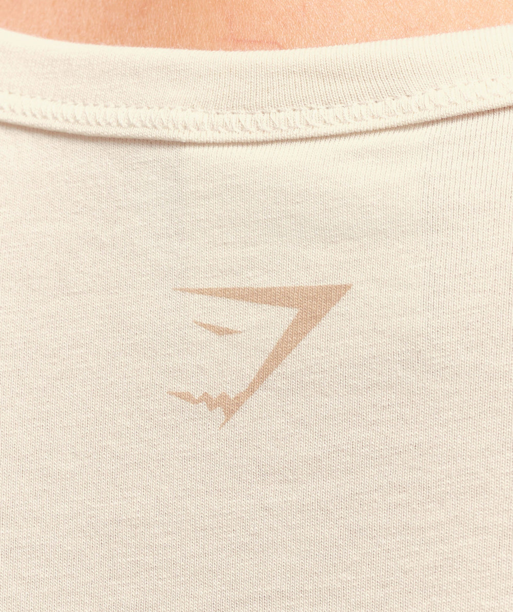 Cotton Graphic Midi T-Shirt Oat White