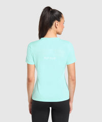 Run Club Graphic T-Shirt Pop Turquoise