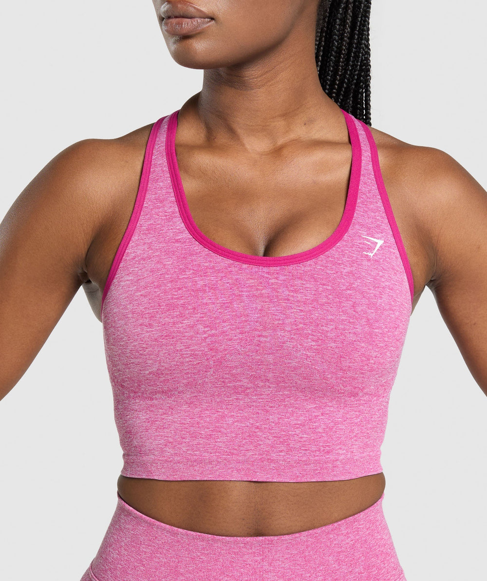 Lift Seamless Midi Tank With Shelf Winning Pink/White Marl