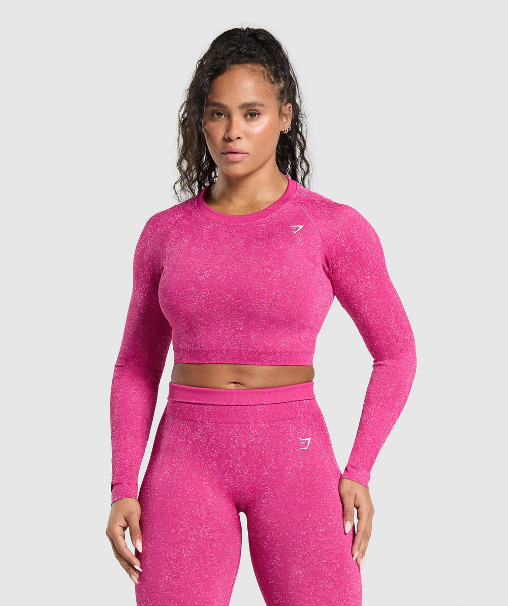 Adapt Fleck Seamless Long Sleeve Crop Top Winning Pink/Sour Pink