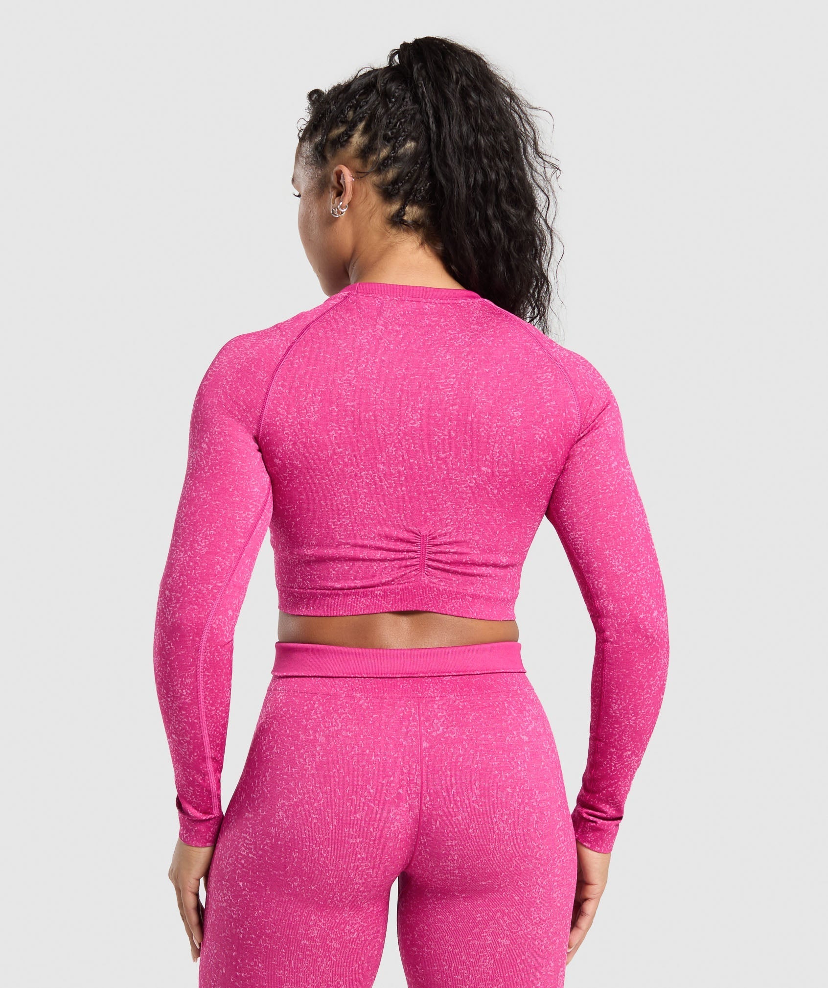 Adapt Fleck Seamless Long Sleeve Crop Top Winning Pink/Sour Pink
