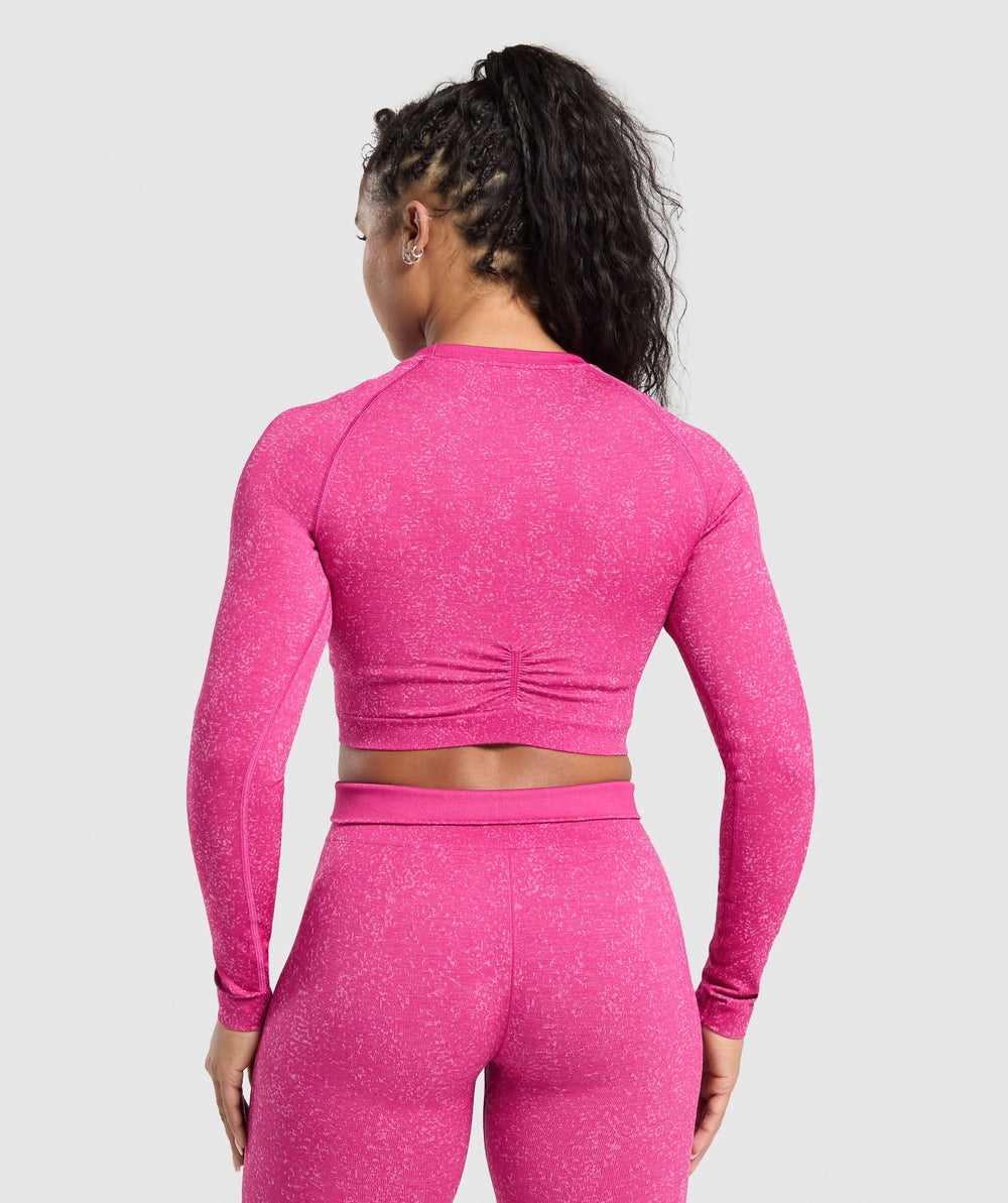 Adapt Fleck Seamless Long Sleeve Crop Top Winning Pink/Sour Pink
