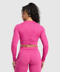Adapt Fleck Seamless Long Sleeve Crop Top Winning Pink/Sour Pink