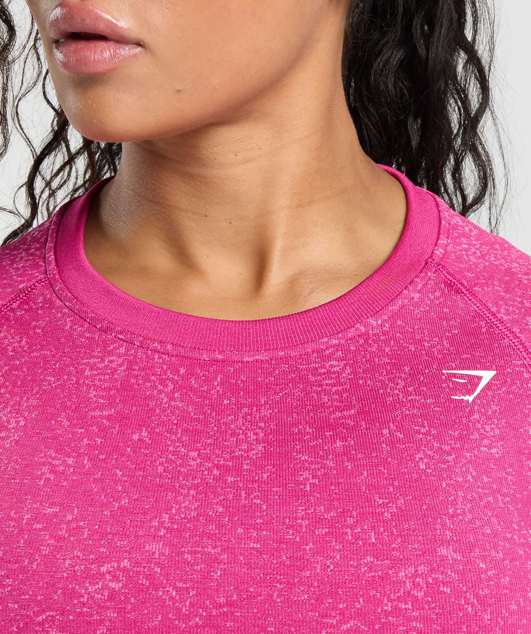 Adapt Fleck Seamless Long Sleeve Crop Top Winning Pink/Sour Pink