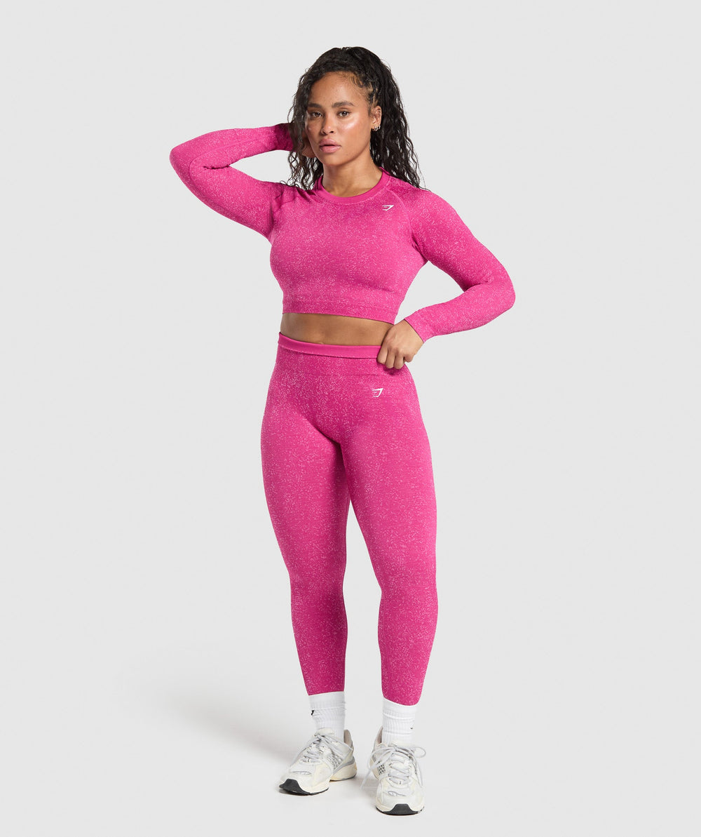 Adapt Fleck Seamless Long Sleeve Crop Top Winning Pink/Sour Pink