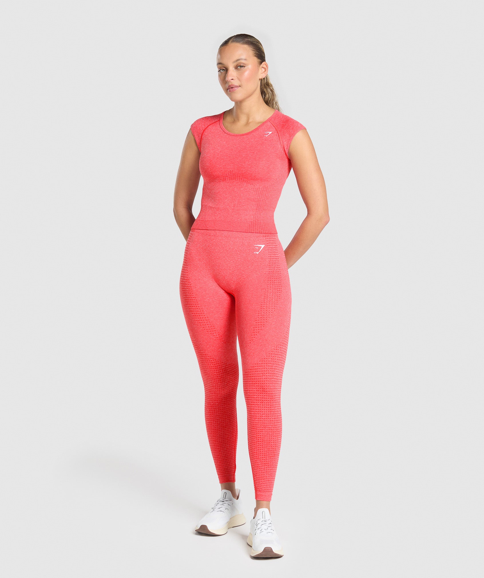 Vital Scoop Neck Top Coral Red Marl