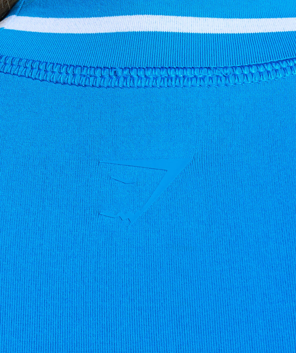 Contrast Seamless T-Shirt Barbell Blue