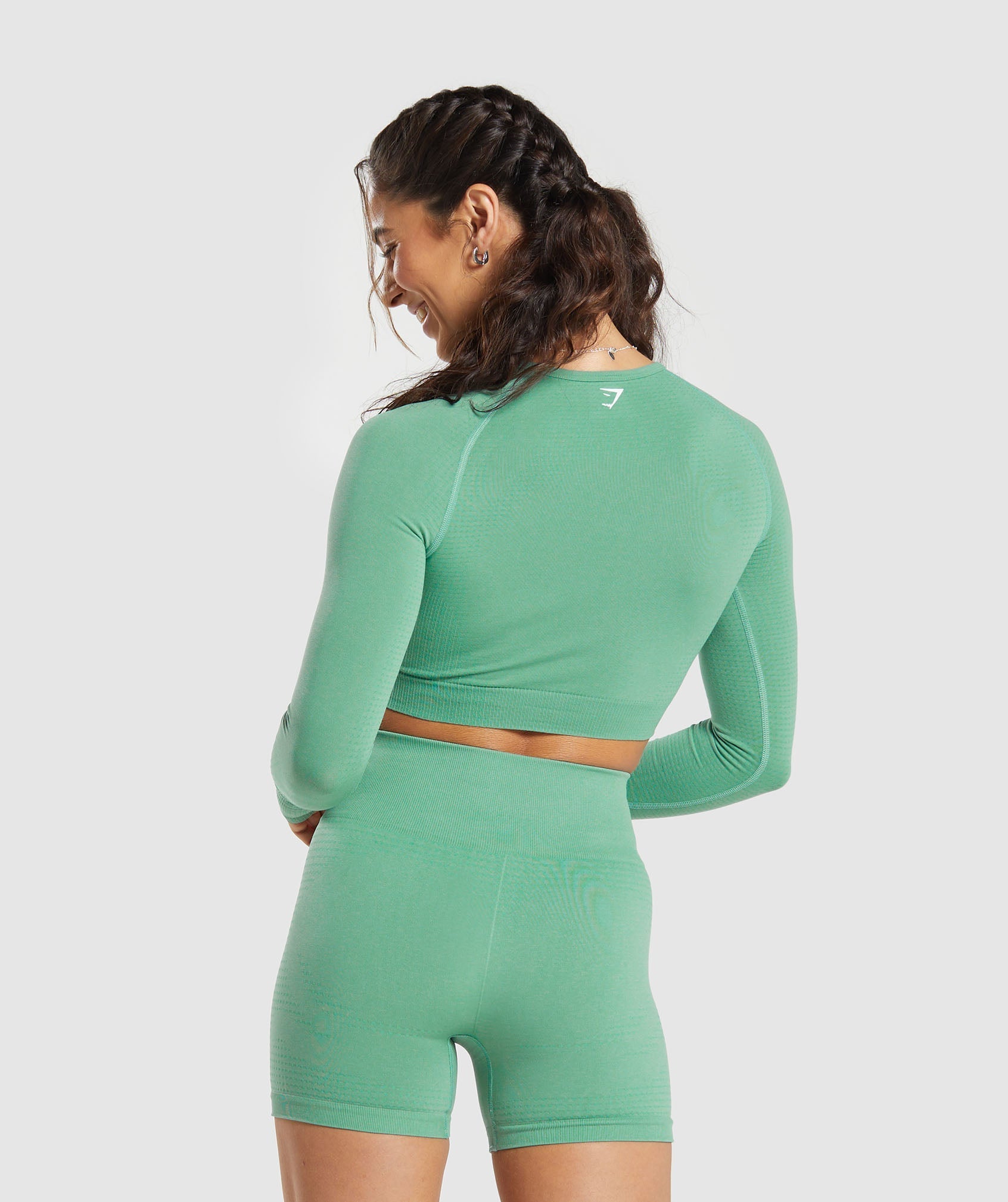 Vital Crop Top Lagoon Green Marl