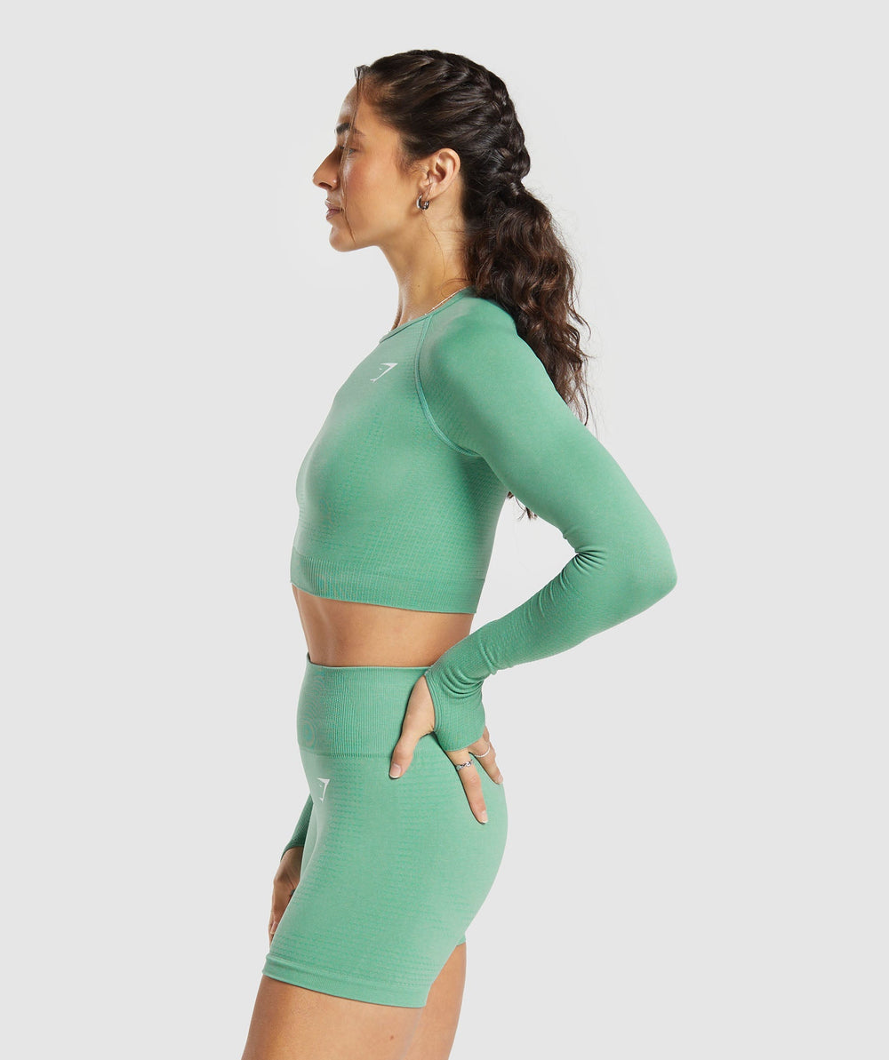 Vital Crop Top Lagoon Green Marl