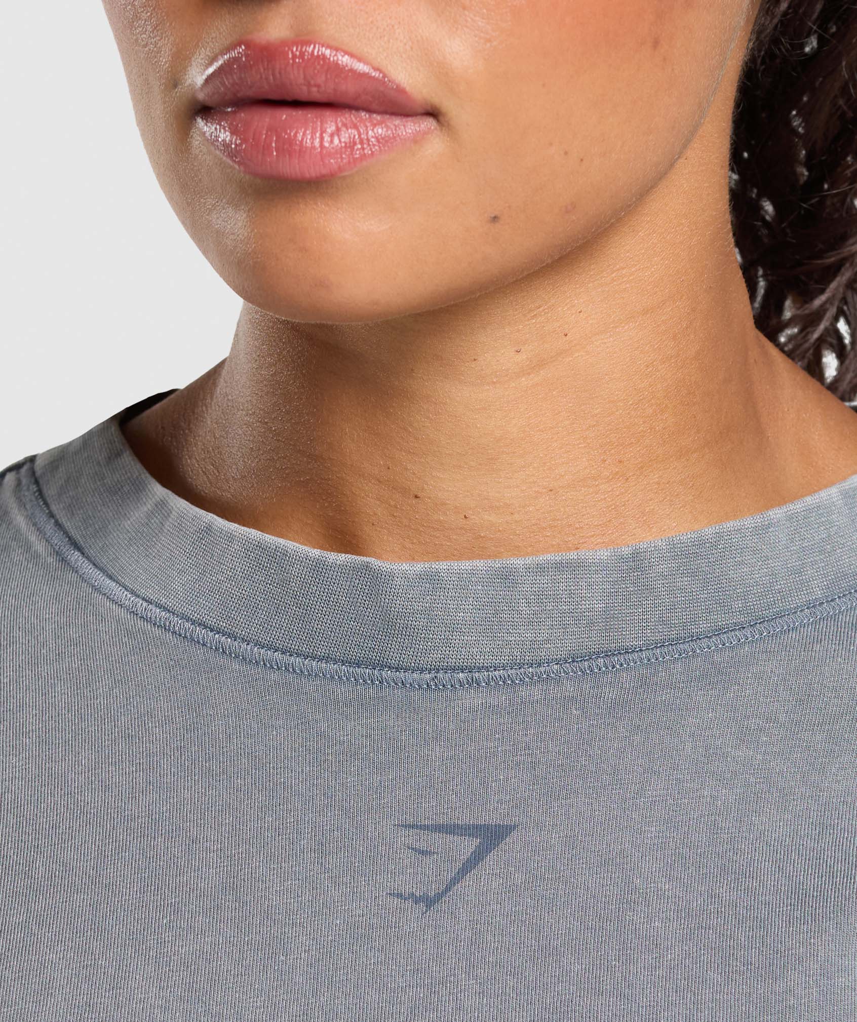 GSLC Washed Graphic Crop Top Iron Blue