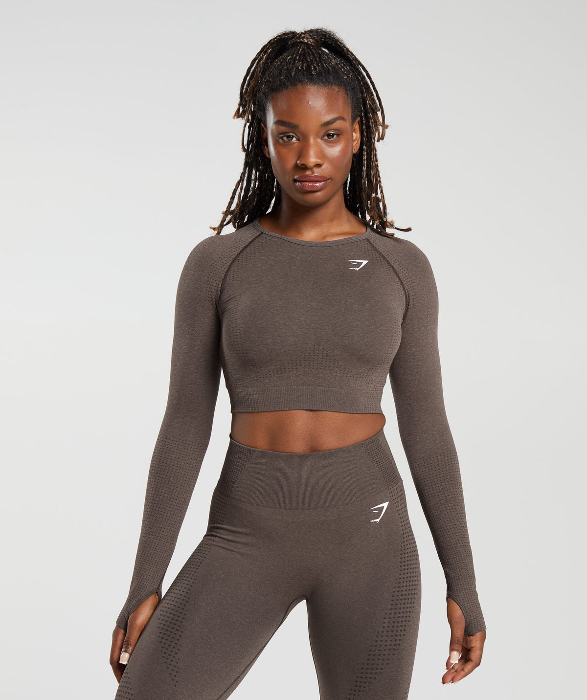 Vital Crop Top Brown Marl