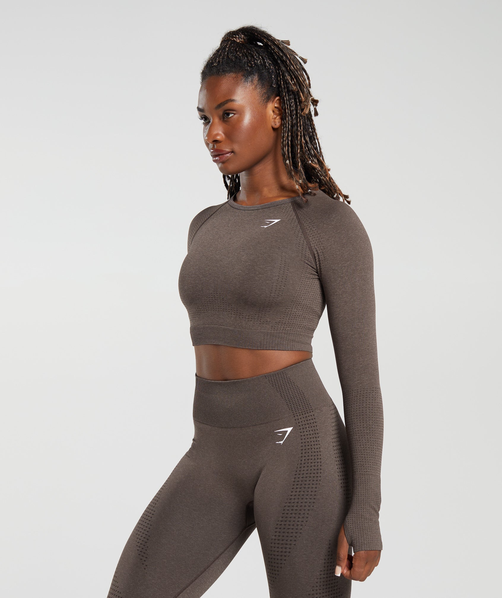 Vital Crop Top Brown Marl