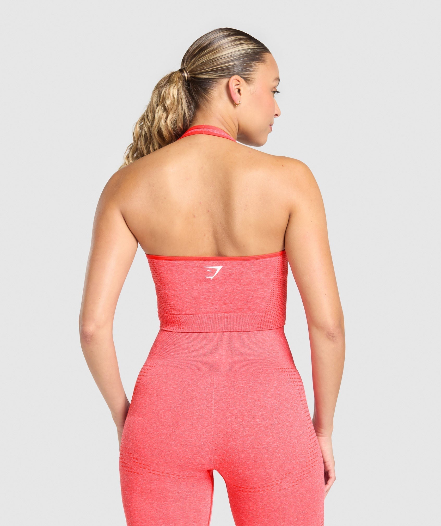 Vital Halter Neck Tank With Shelf Coral Red Marl
