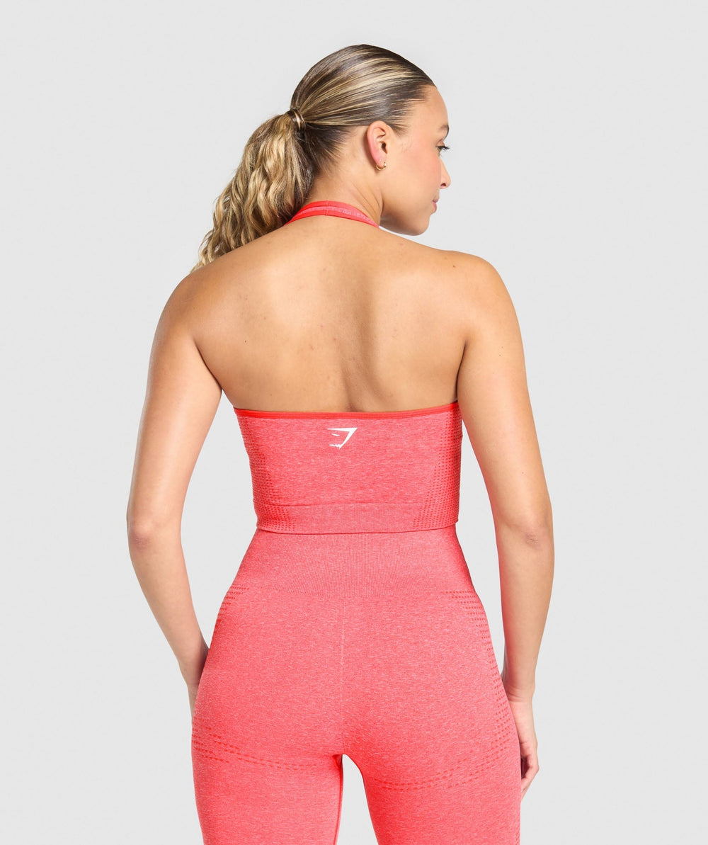 Vital Halter Neck Tank With Shelf Coral Red Marl