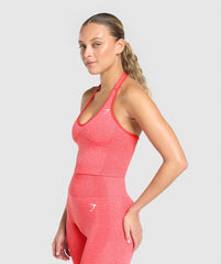 Vital Halter Neck Tank With Shelf Coral Red Marl