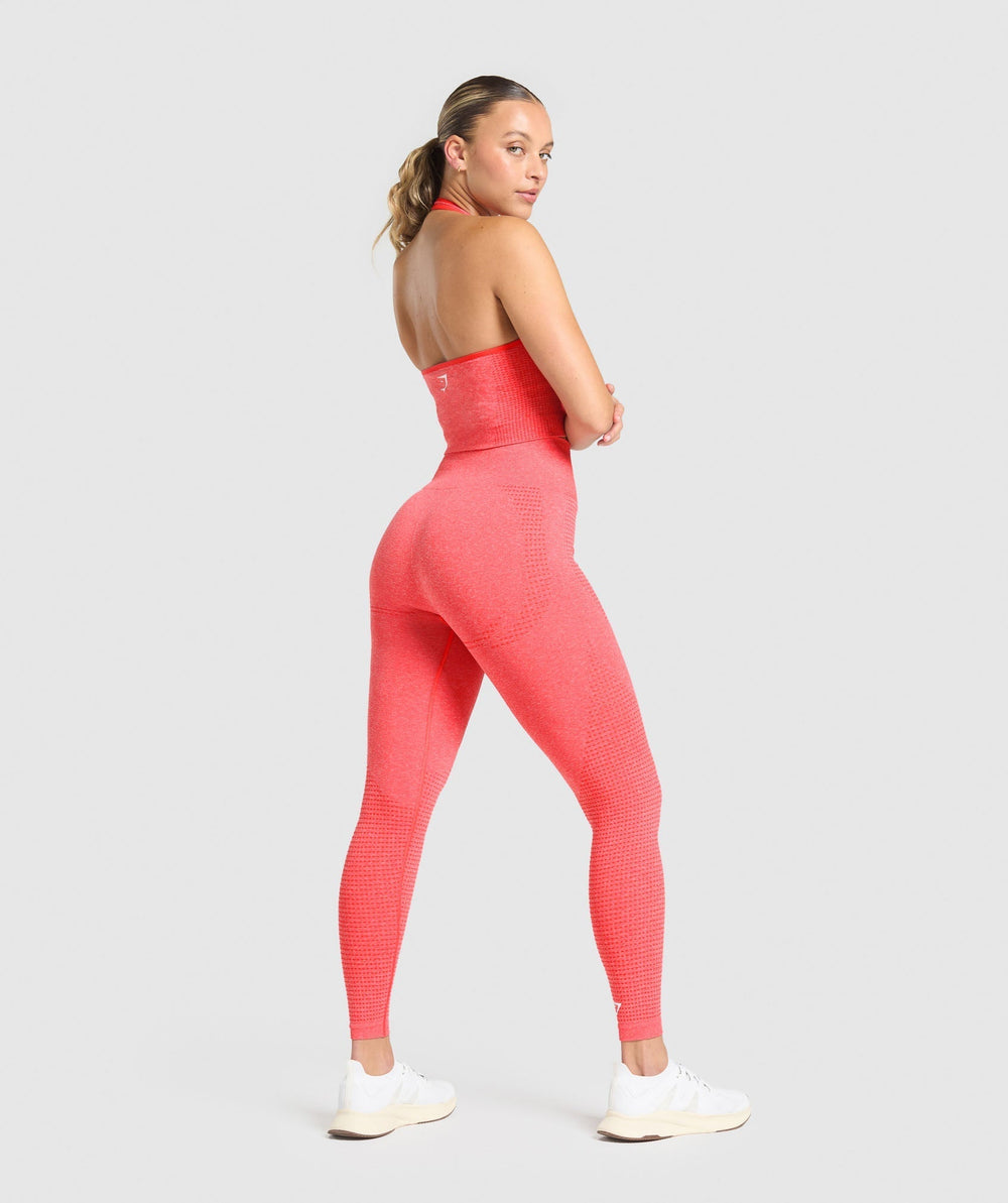 Vital Halter Neck Tank With Shelf Coral Red Marl