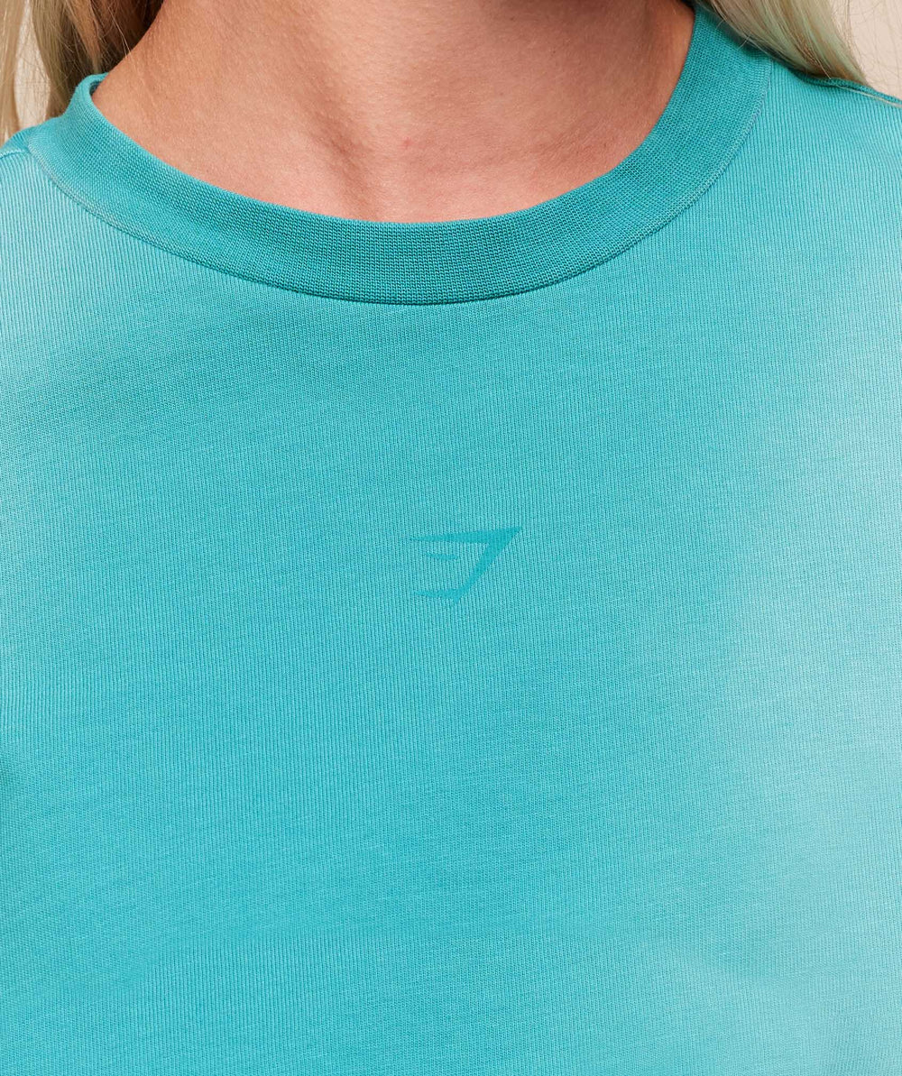 Summer Tie-Dye Graphic Oversized T-Shirt Jewel Teal/Wash