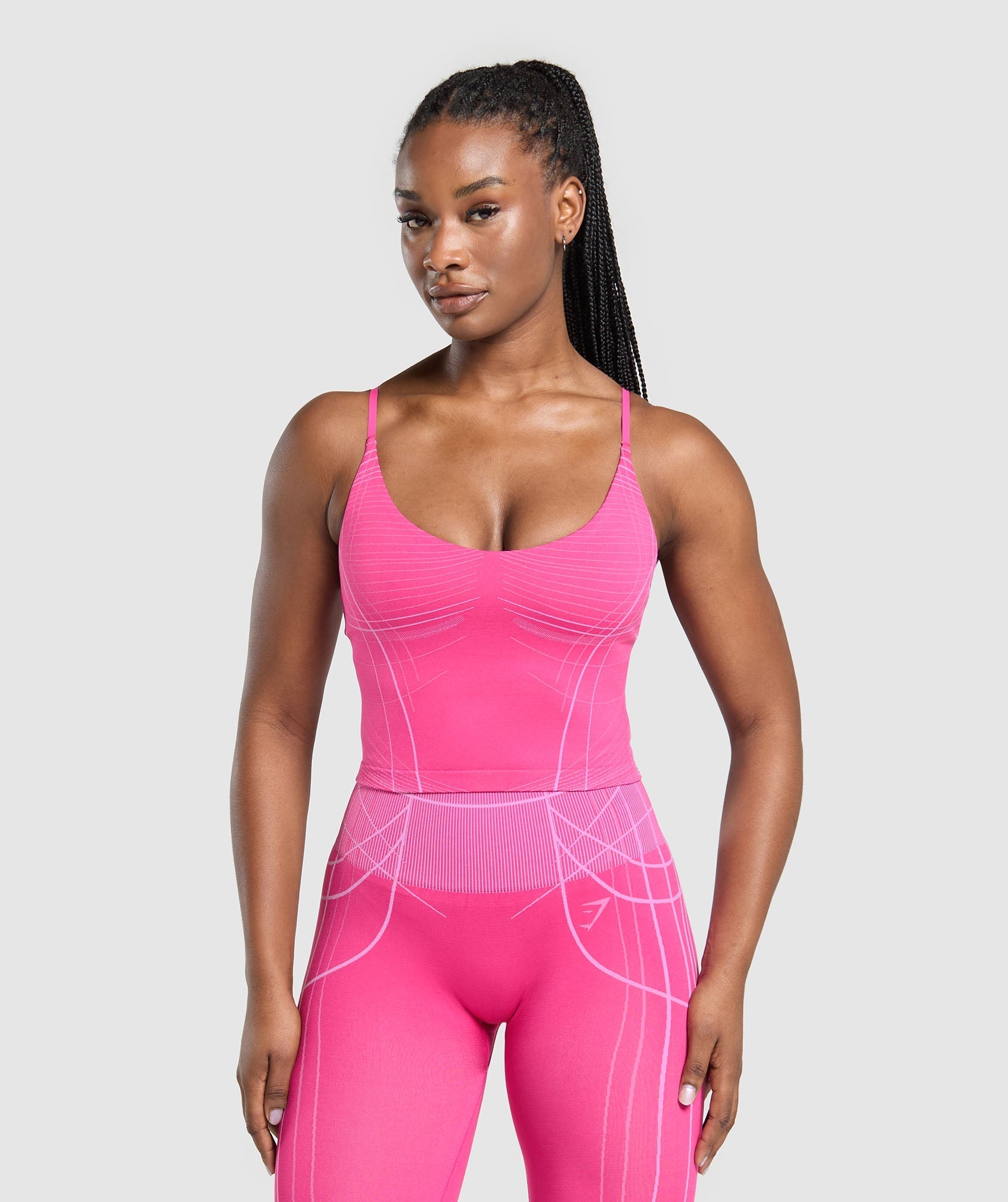 Apex Seamless Midi Tank With Shelf Valley Pink/Sour Pink