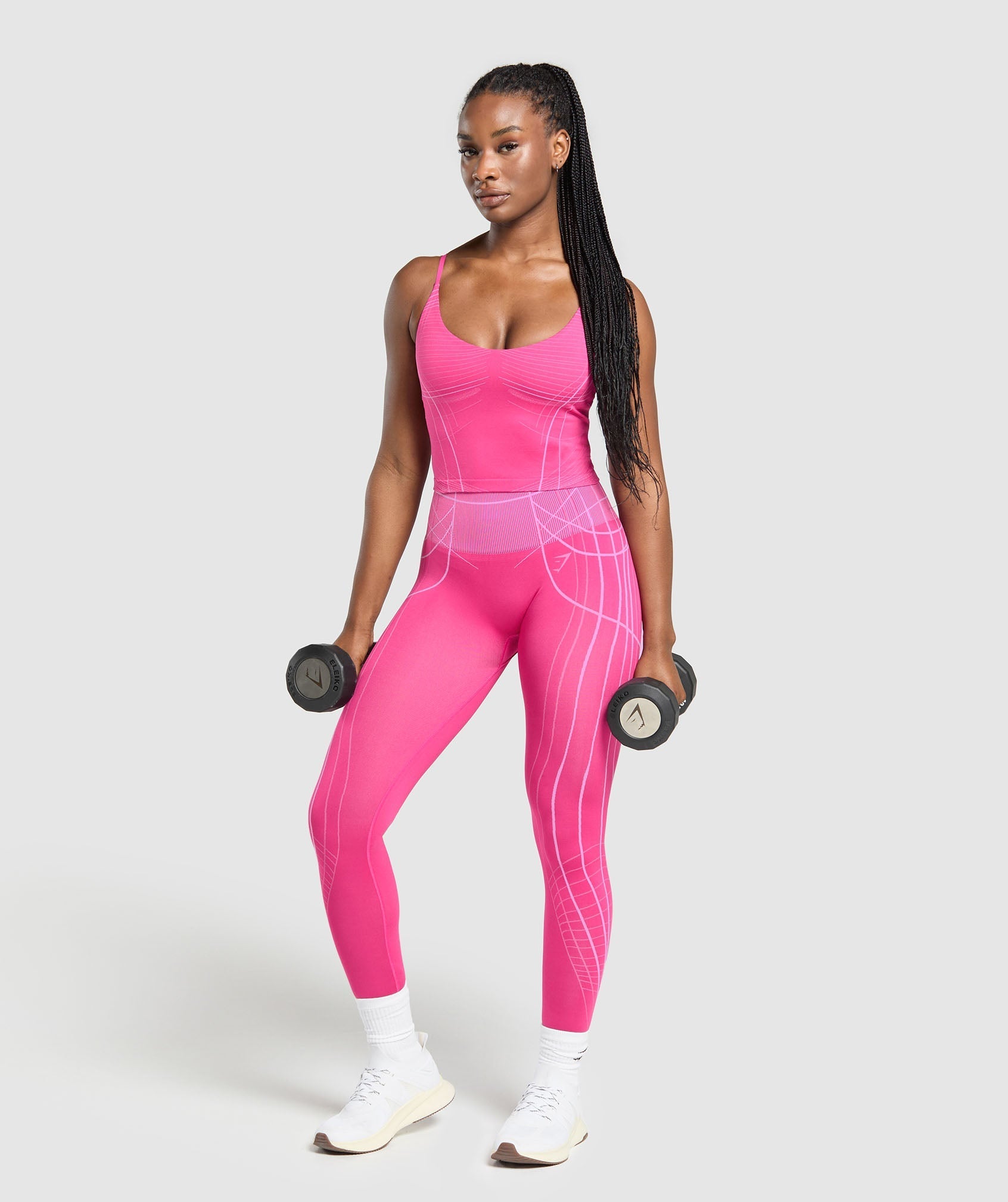 Apex Seamless Midi Tank With Shelf Valley Pink/Sour Pink