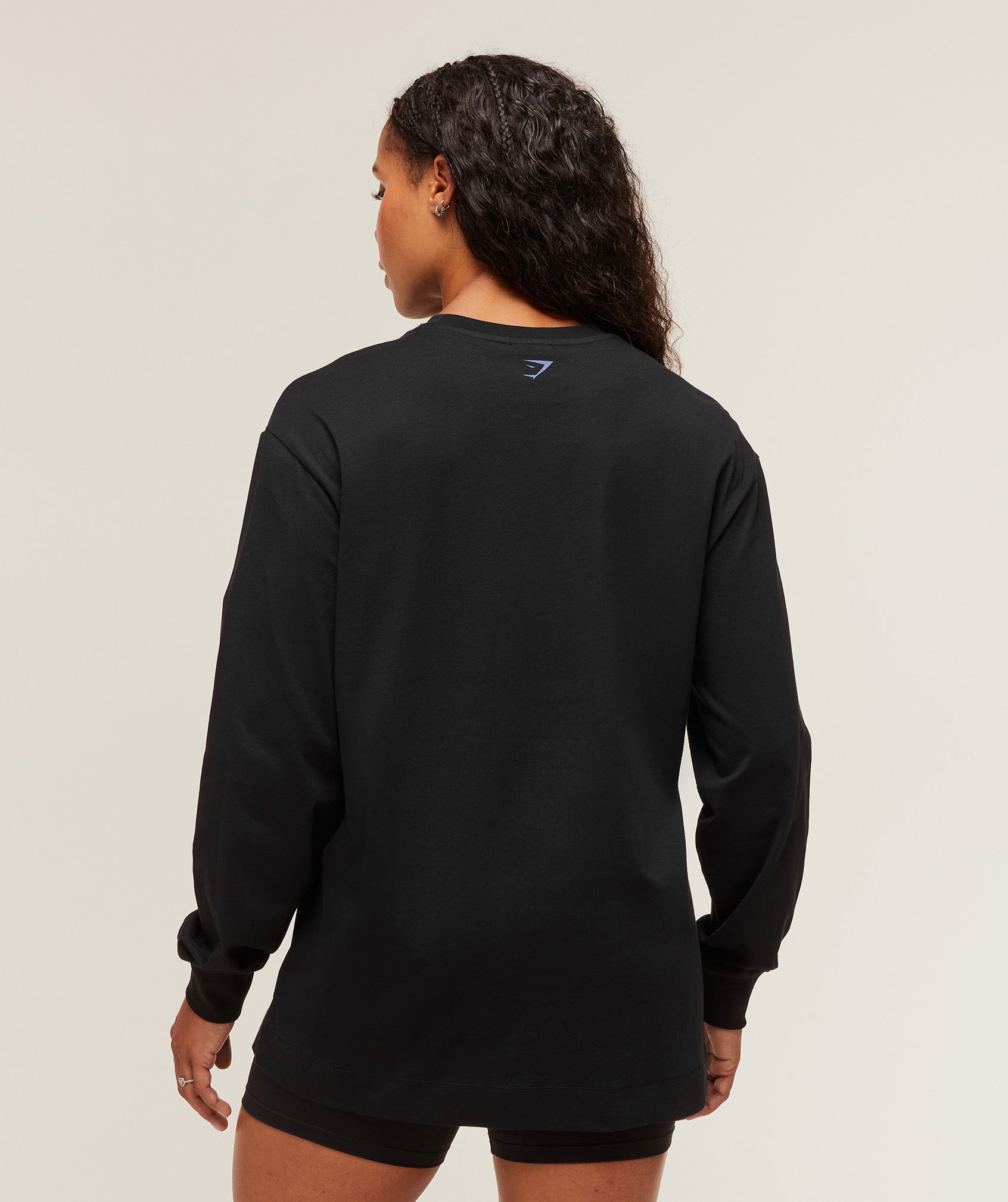 Lifting Club Graphic Oversized Long Sleeve T-Shirt Black