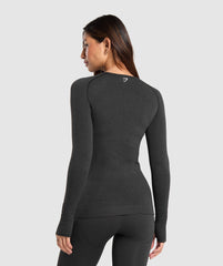 Vital Long Sleeve Top Black Marl