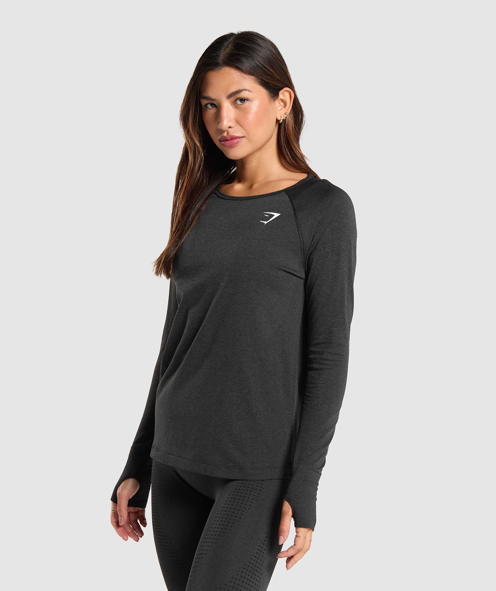 Vital Light Long Sleeve Top Black Marl