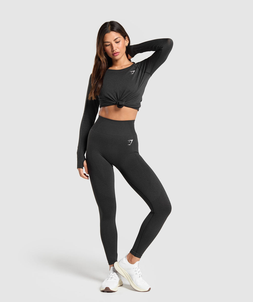 Vital Light Long Sleeve Top Black Marl