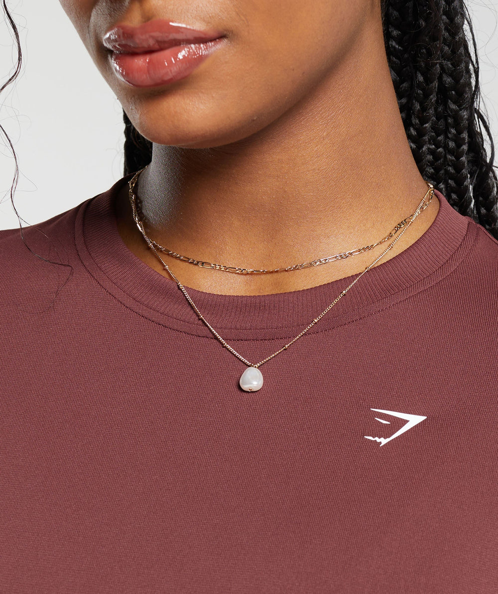 Everyday Seamless Long Sleeve Top Burgundy Brown