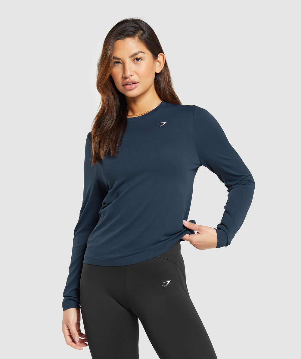 Everyday Seamless Long Sleeve Top Navy