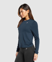 Everyday Seamless Long Sleeve Top Navy