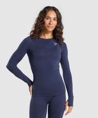 Vital Long Sleeve Top Heavy Blue Marl